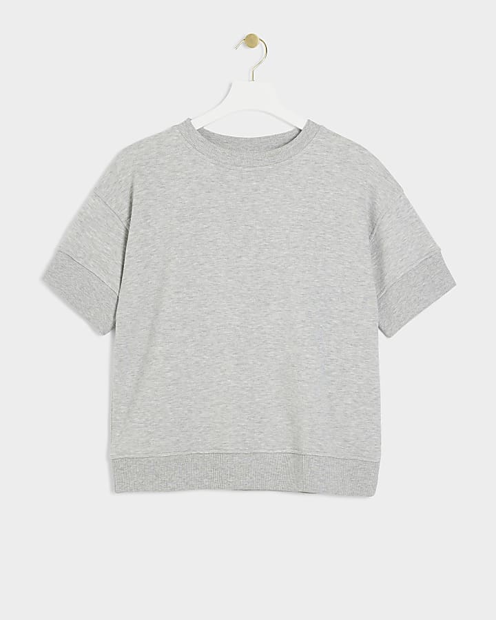 Grey Short Sleeve Sweatshirt