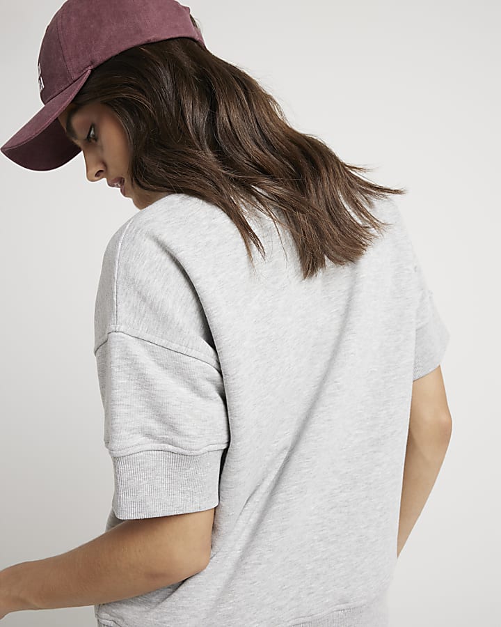 Grey Short Sleeve Sweatshirt