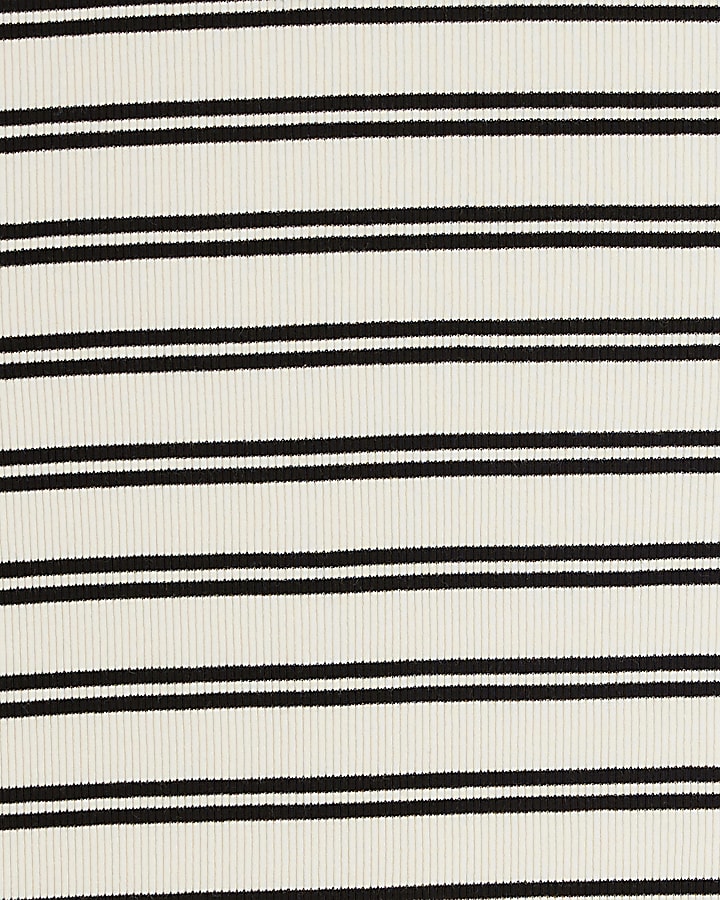 White Stripe long sleeve turtle neck top