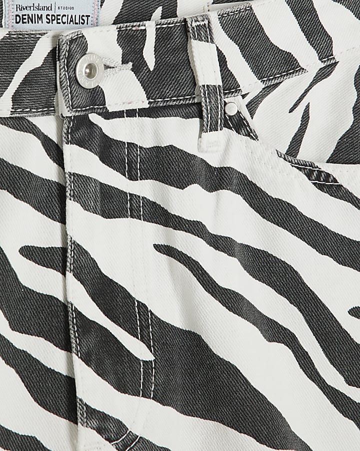 Black Zebra Relaxed Straight Jeans