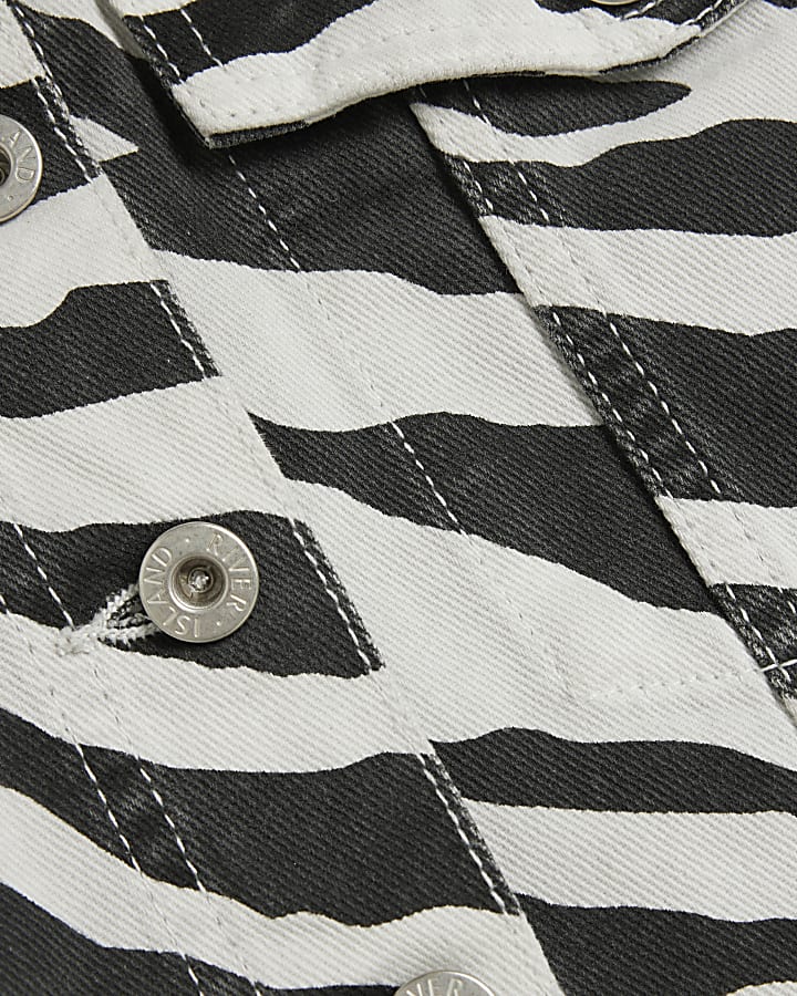 Black Zebra Denim Jacket