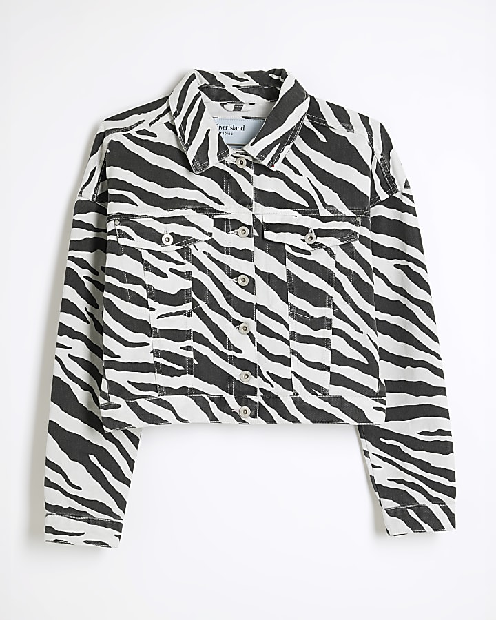 Black Zebra Denim Jacket