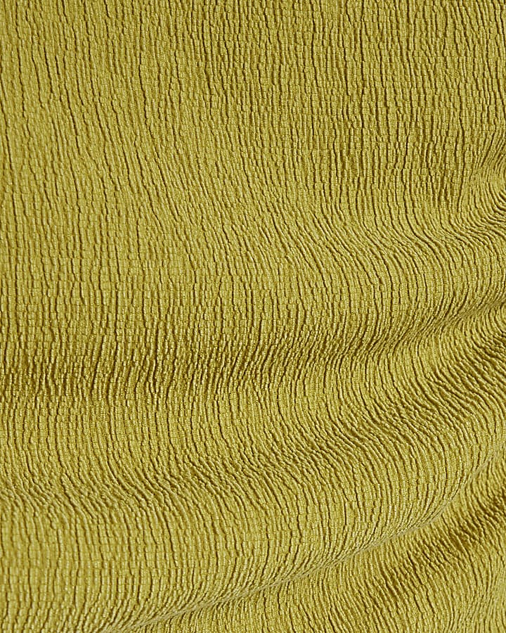 Green textured ruched top