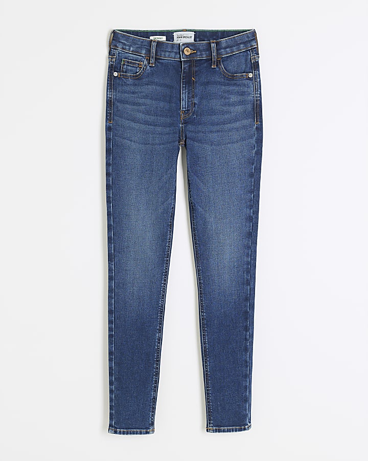 Blue Mid Rise Skinny Jeans