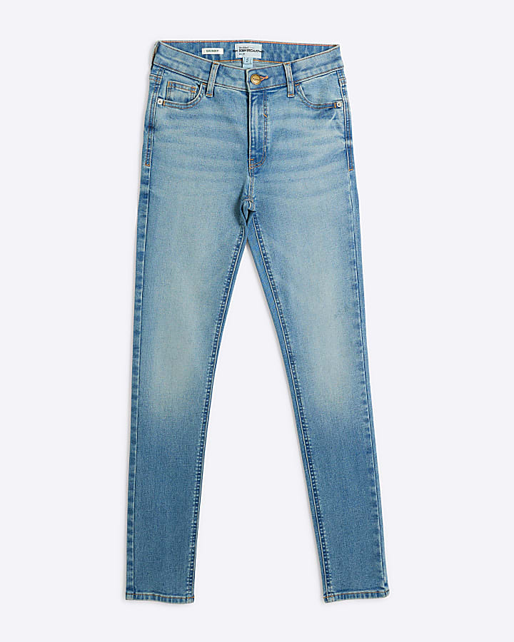 Blue Mid Rise Skinny Jeans