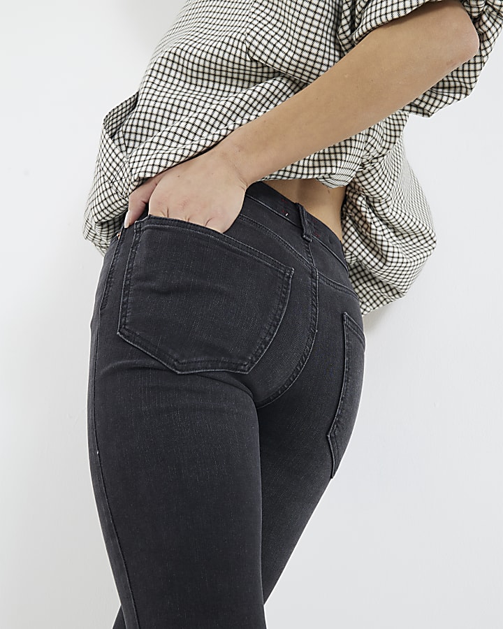 Black Mid Rise Skinny Jeans
