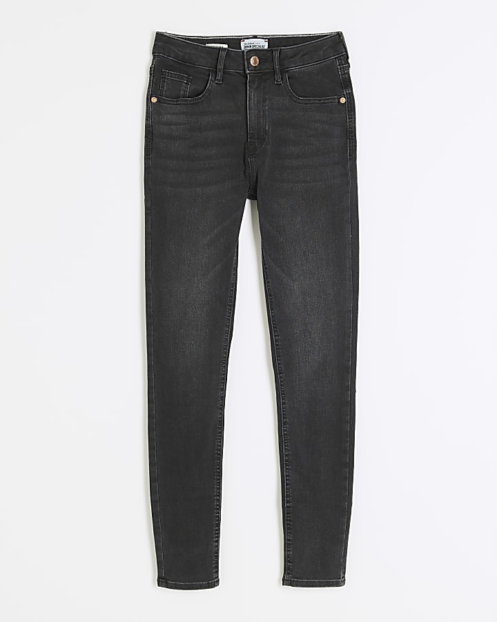 Black Mid Rise Skinny Jeans