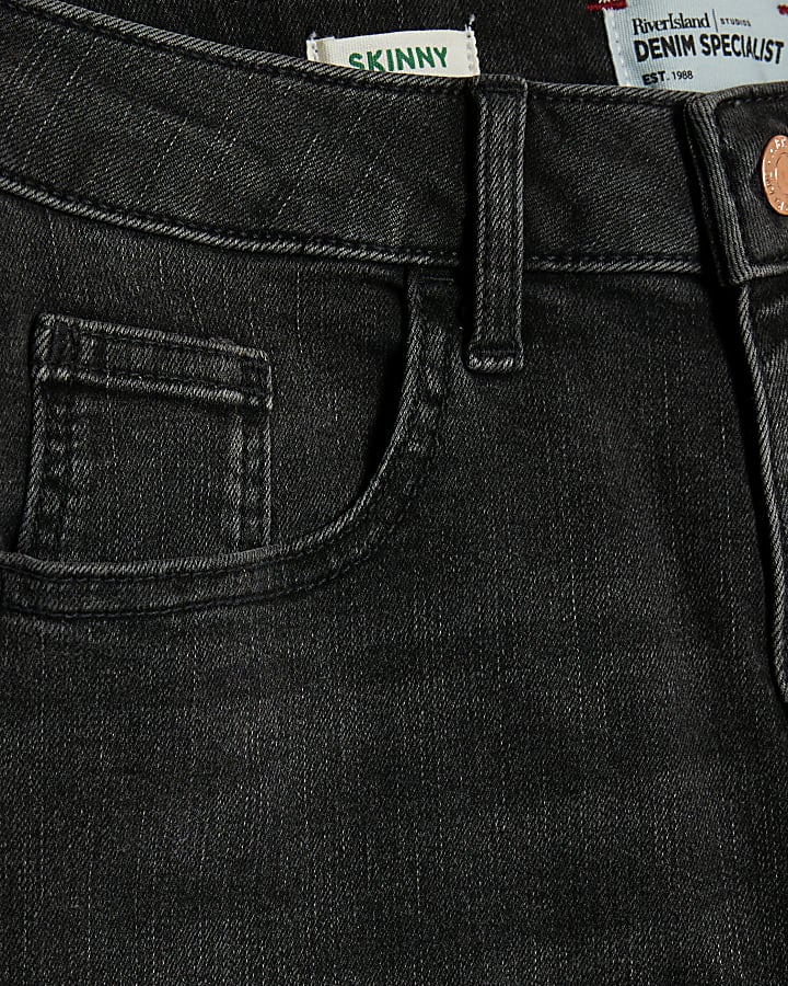 Black Mid Rise Skinny Jeans