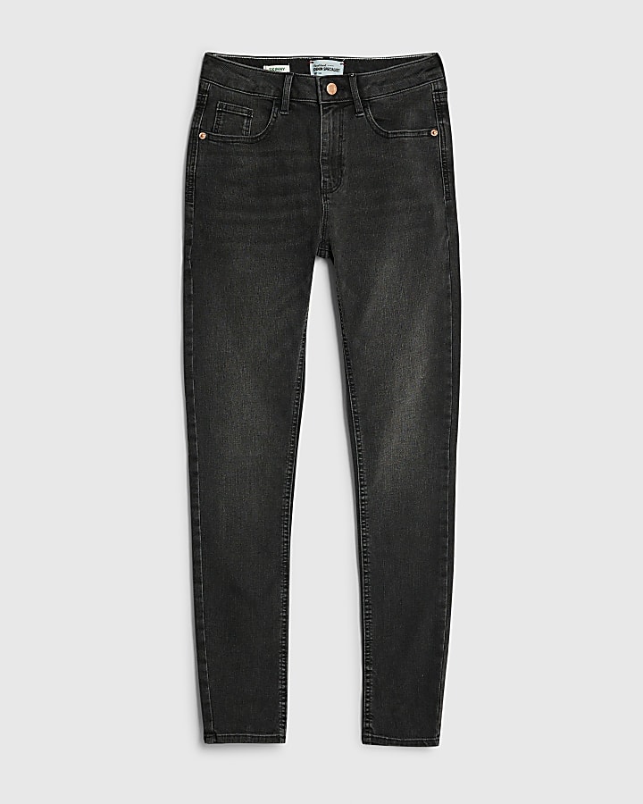 Black Mid Rise Skinny Jeans