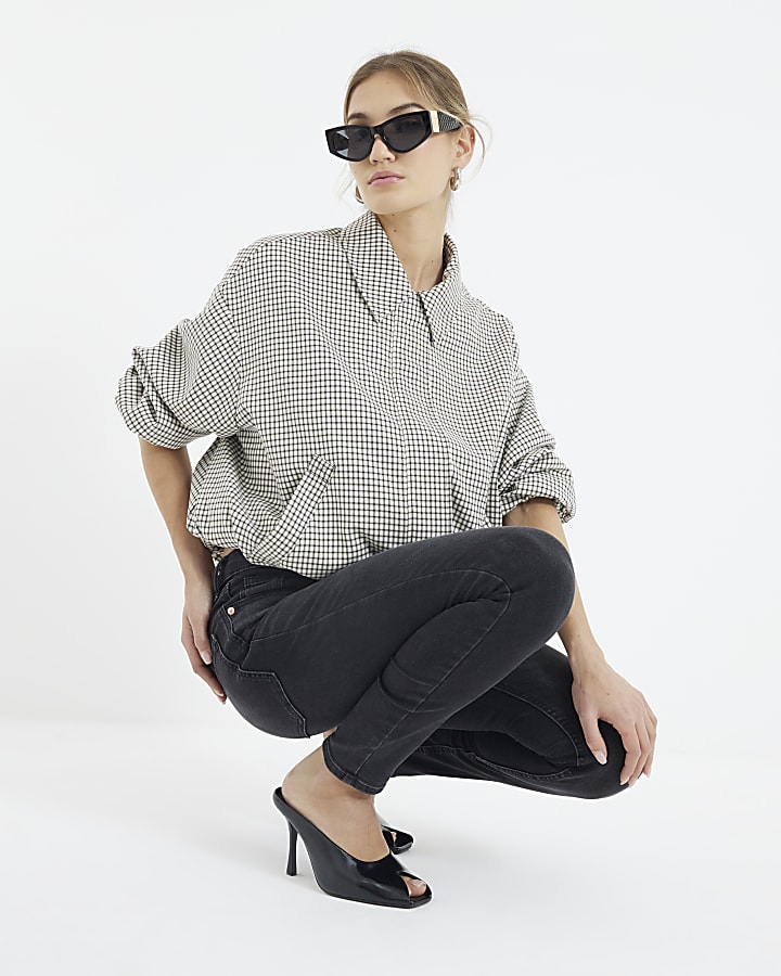 Black Mid Rise Skinny Jeans