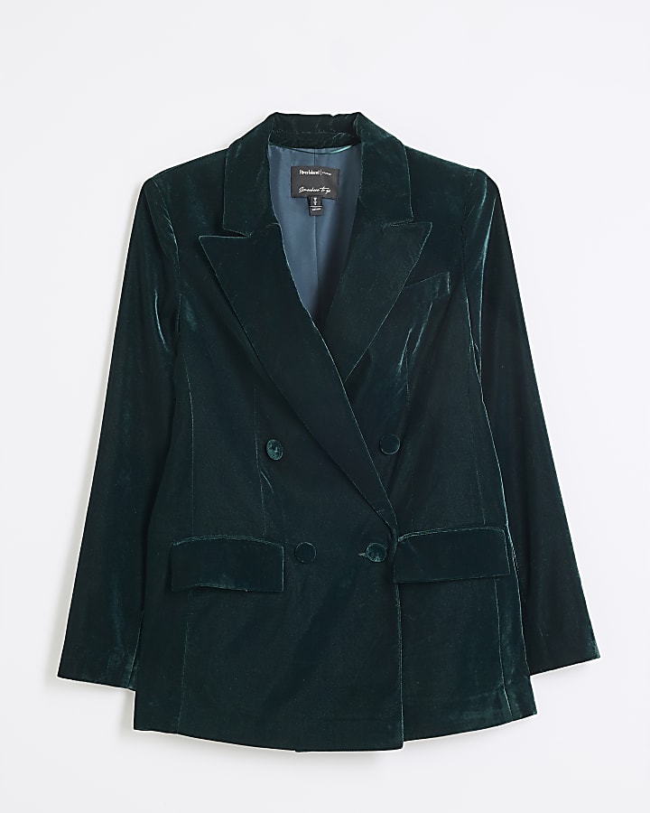 Green Velvet Blazer