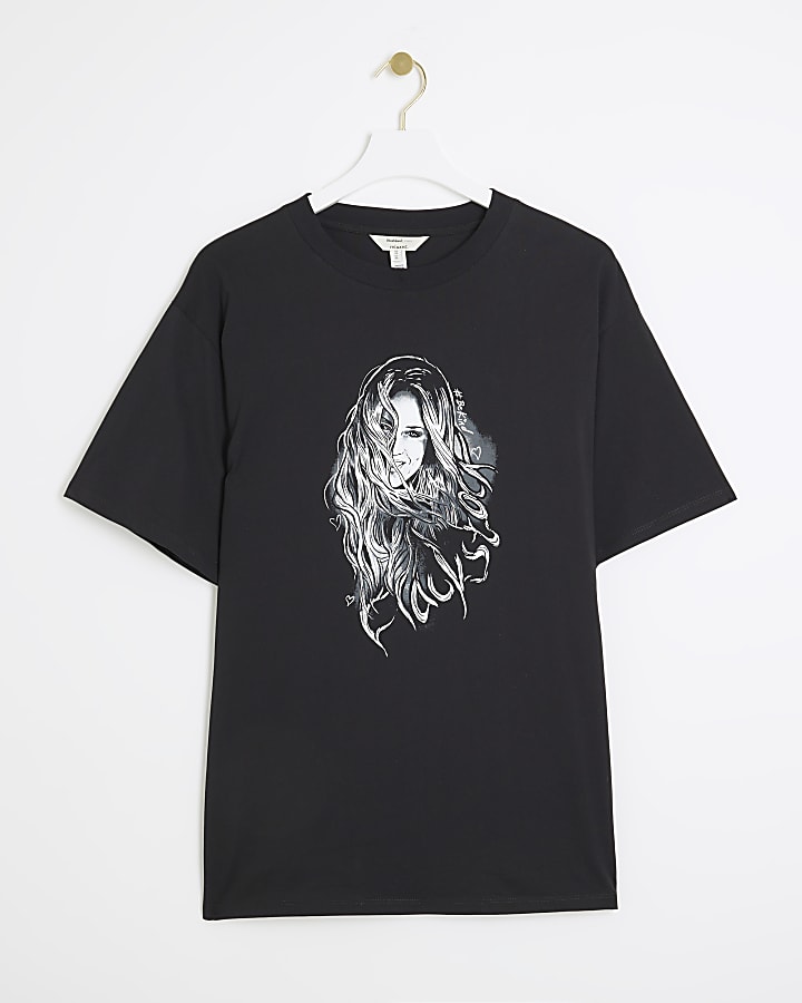 Black Flackstock graphic print t-shirt