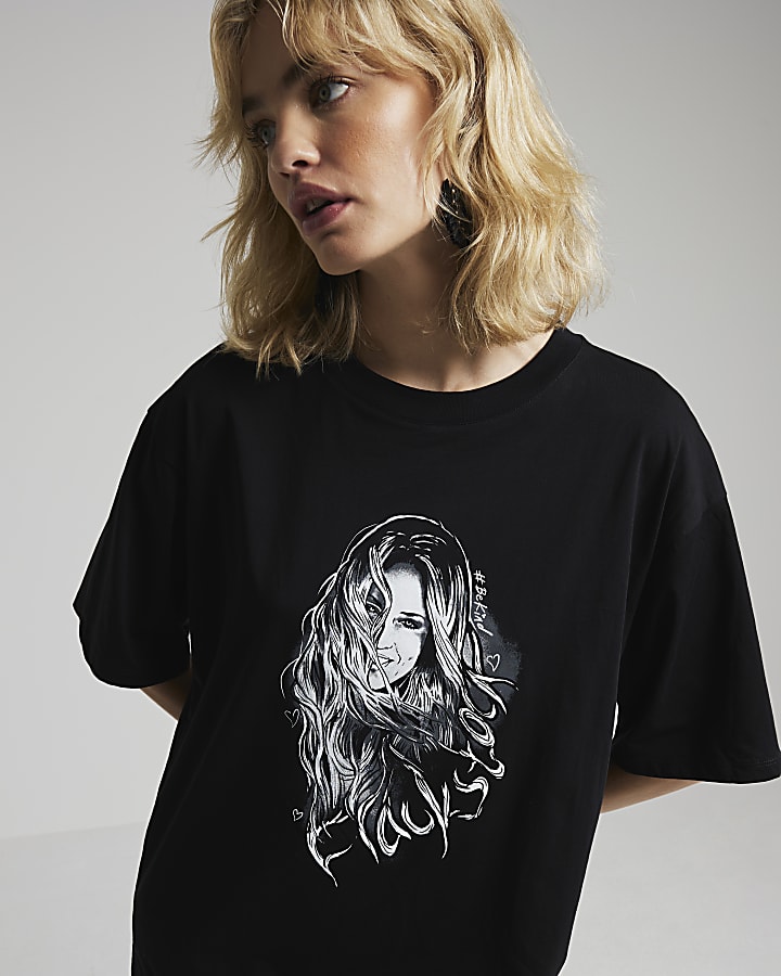 Black Flackstock graphic print t-shirt