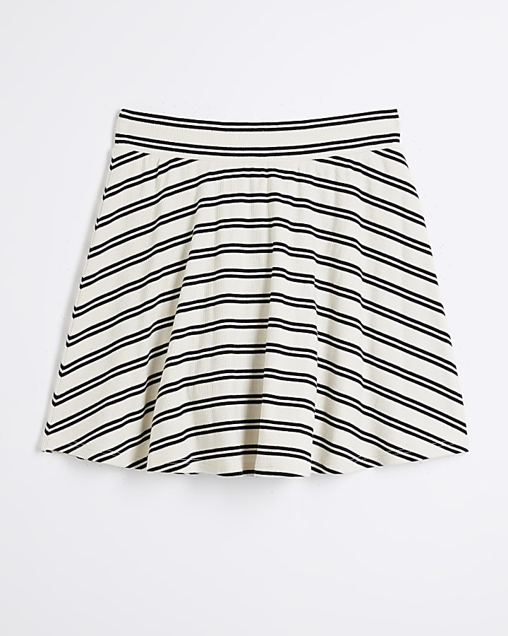 White Stripe Mini Skirt