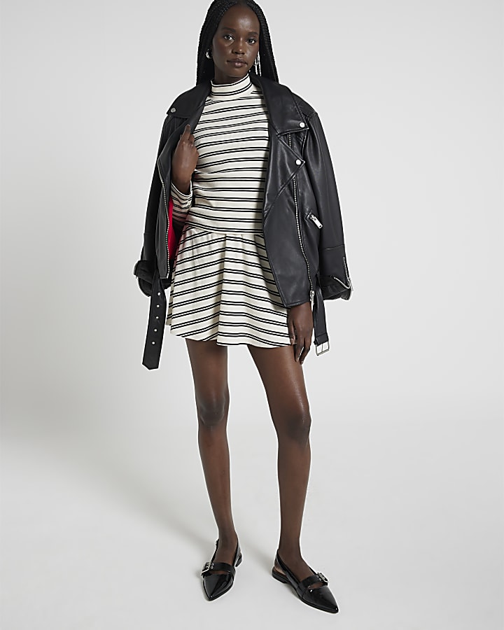 White Stripe Mini Skirt