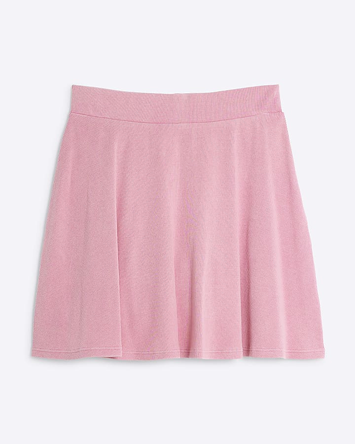 Pink Jersey Skater Mini Skirt