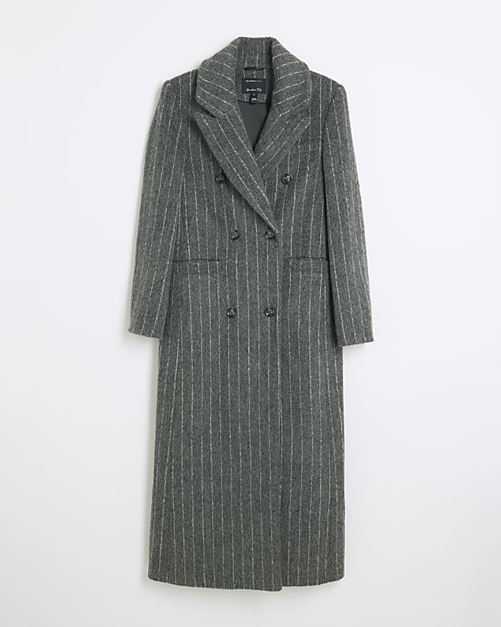 Grey pinstripe coat