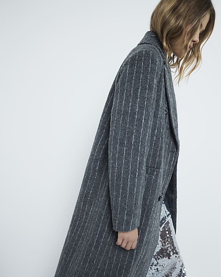 Grey pinstripe coat