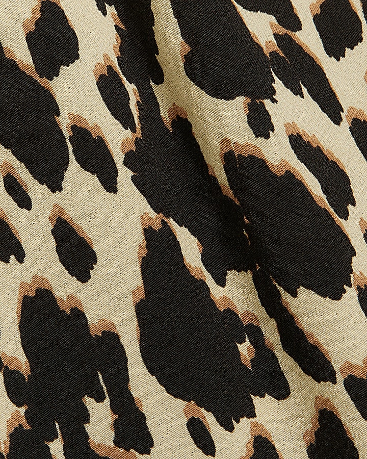 Brown leopard print shift mini dress