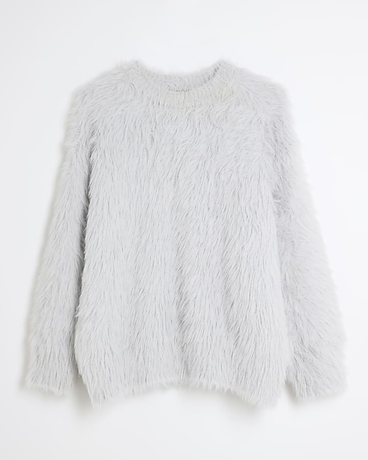 Grey Faux Fur Jumper