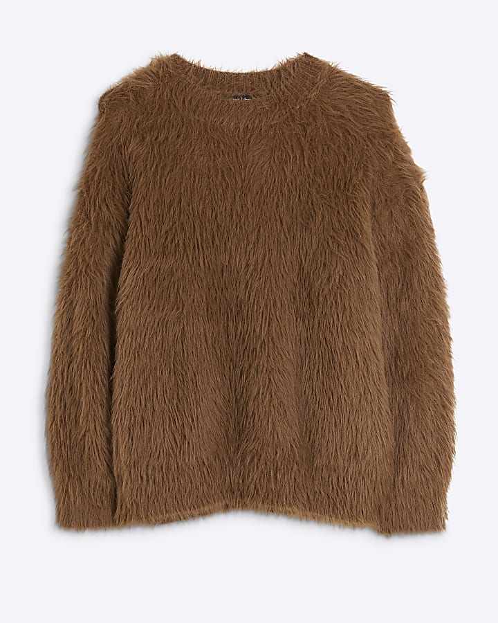 Brown Faux Fur Jumper