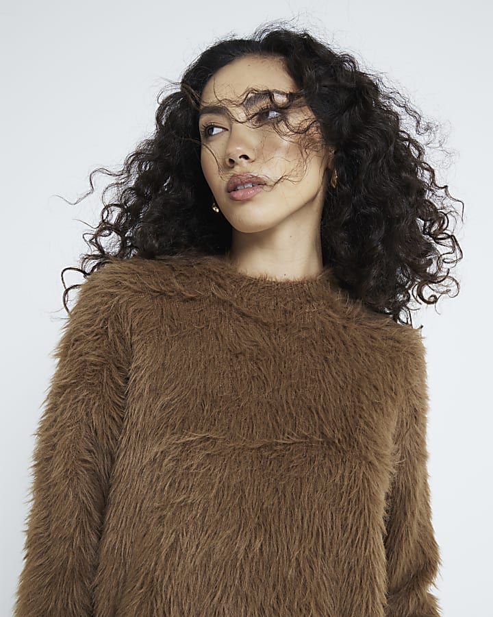 Brown Faux Fur Jumper