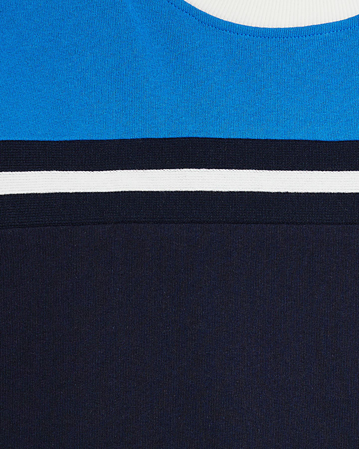 Blue Sporty short sleeve sweatshirt