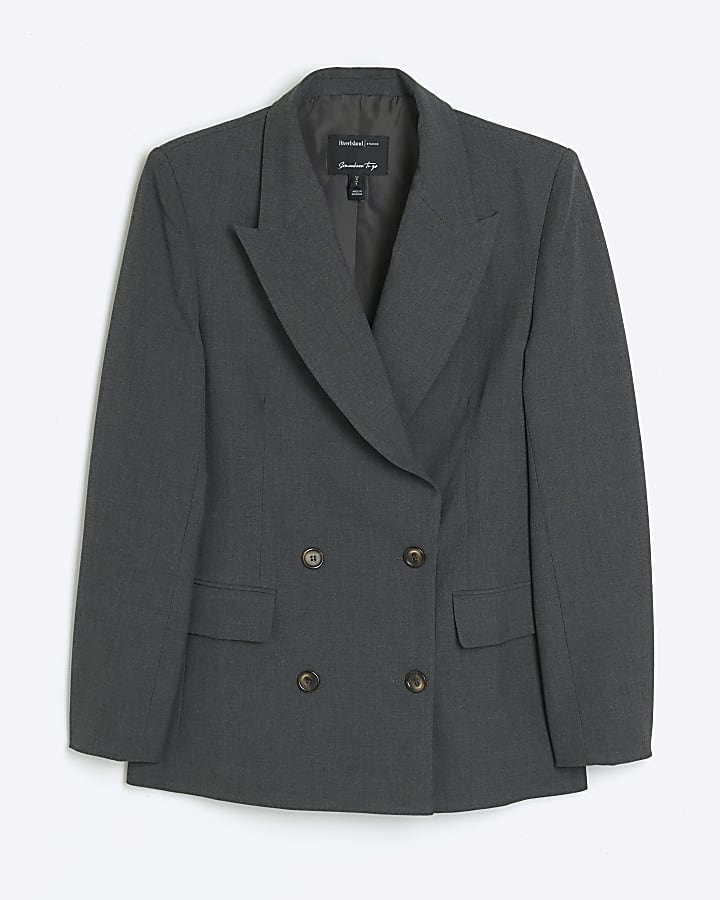Grey double breasted smart blazer