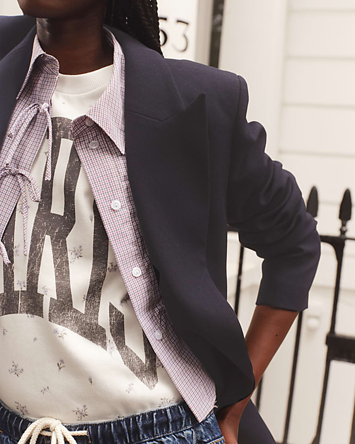 Navy double breasted smart blazer