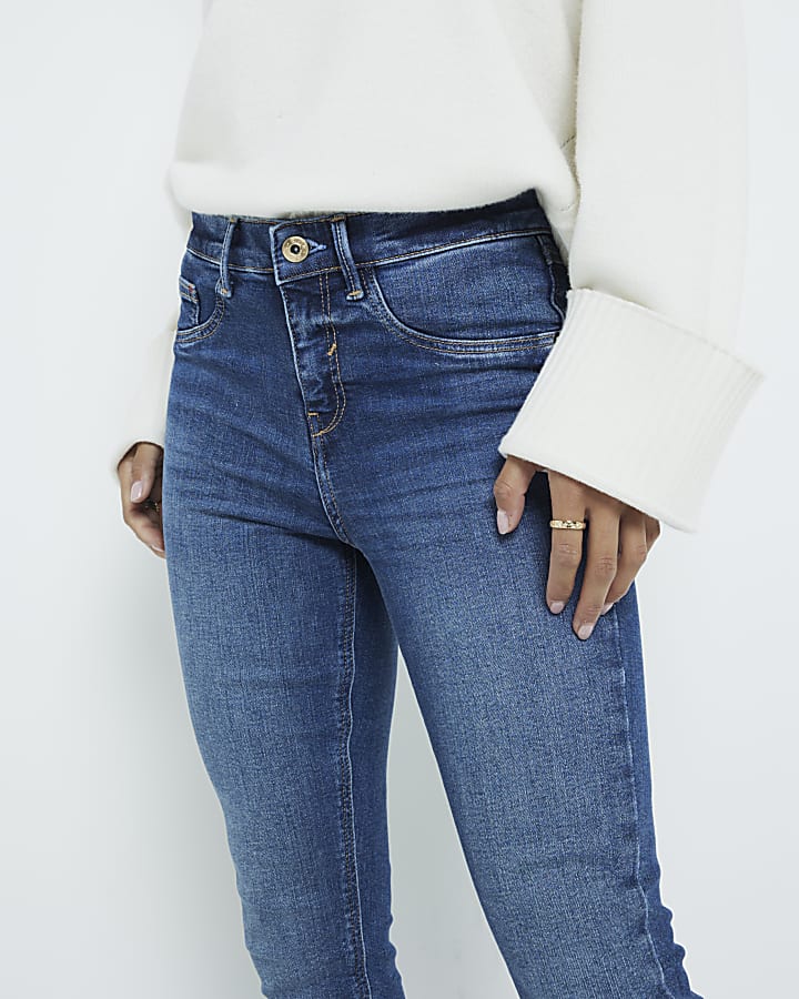 Petite Blue Bum Sculpt Molly Skinny Jeans