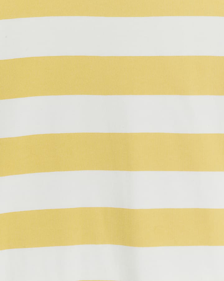 Yellow stripe short sleeve sweatshirt