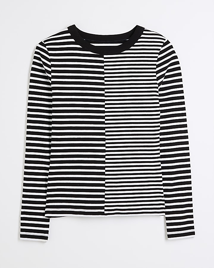 Black Long sleeve Stripe Top