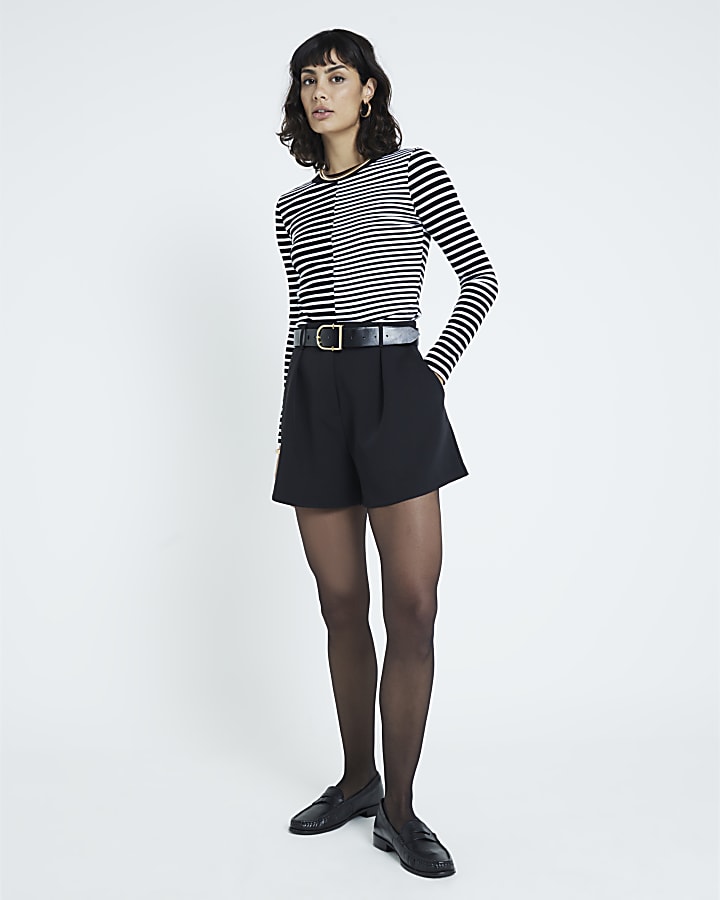 Black Long sleeve Stripe Top