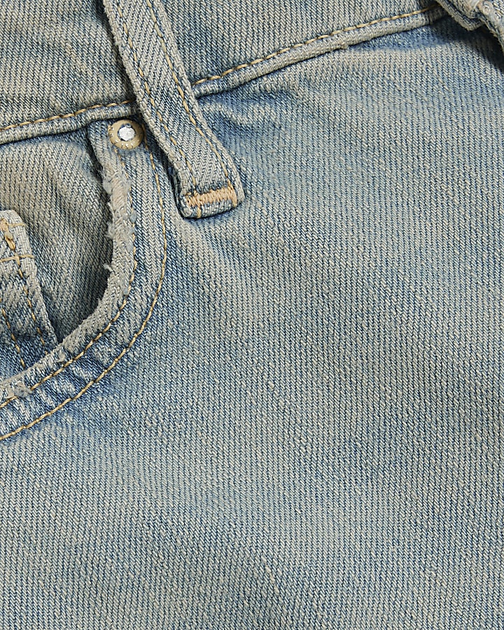 Petite Blue High Rise Wide Leg Jeans