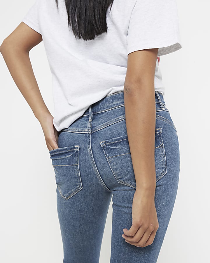 Petite Blue Molly Bum Sculpt Skinny Jeans