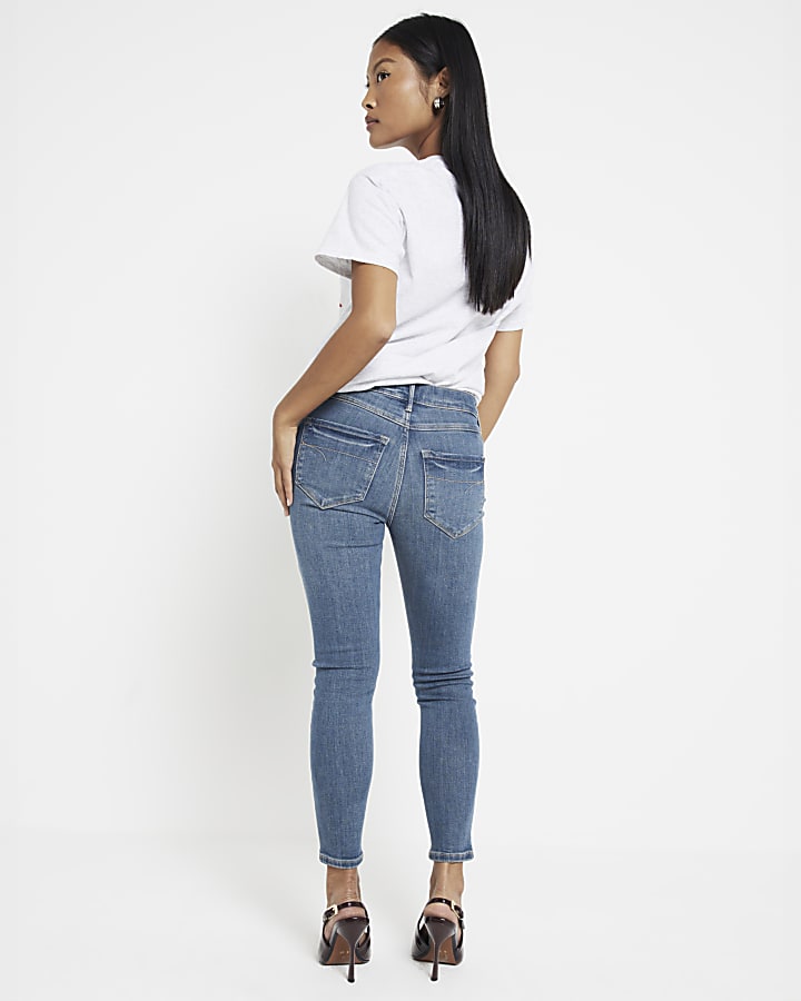 Petite Blue Molly Bum Sculpt Skinny Jeans