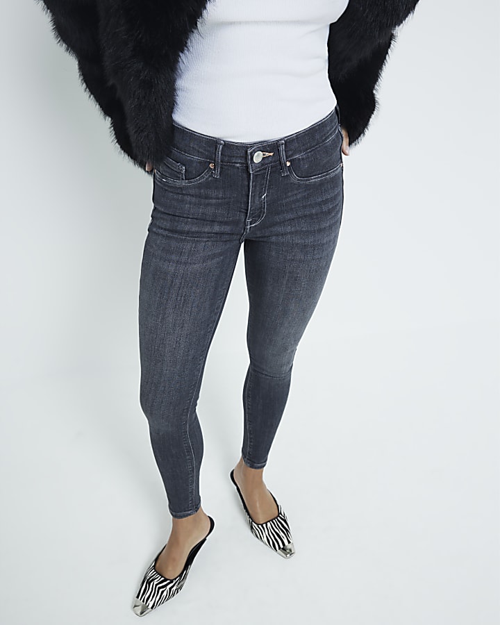 Petite Grey Mid Rise Sculpt jeans