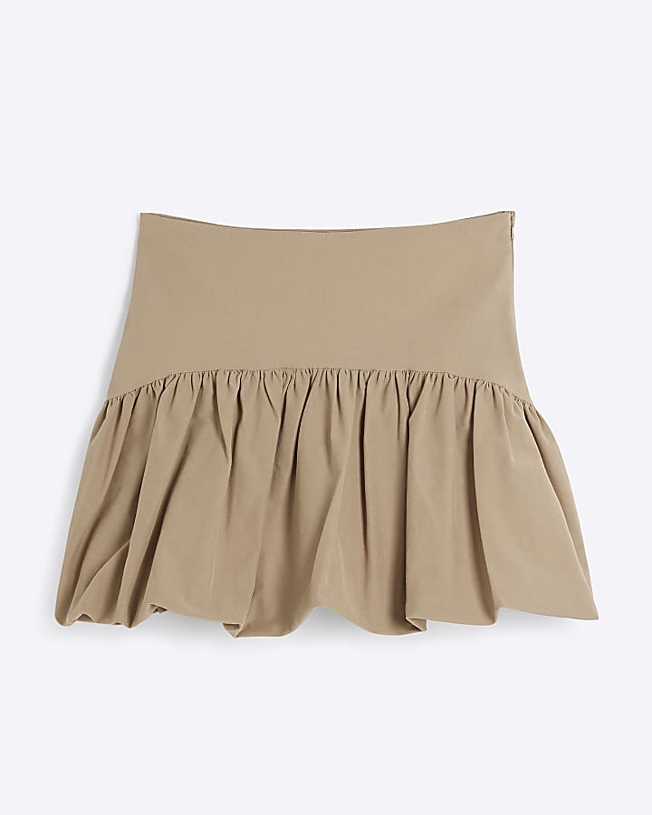 Stone bubble hem mini skirt