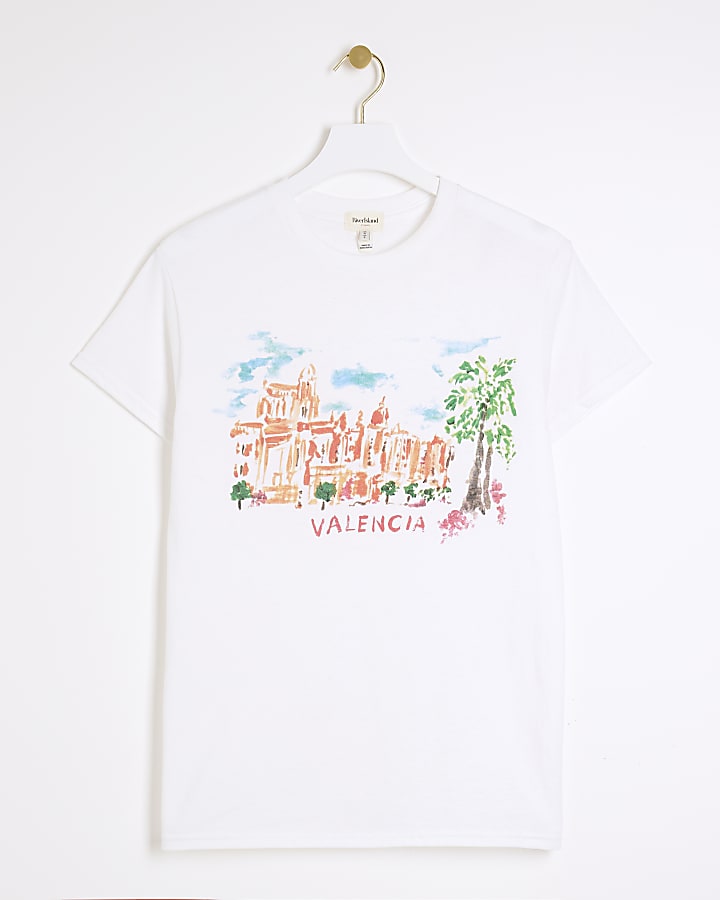 White Valencia graphic t-shirt