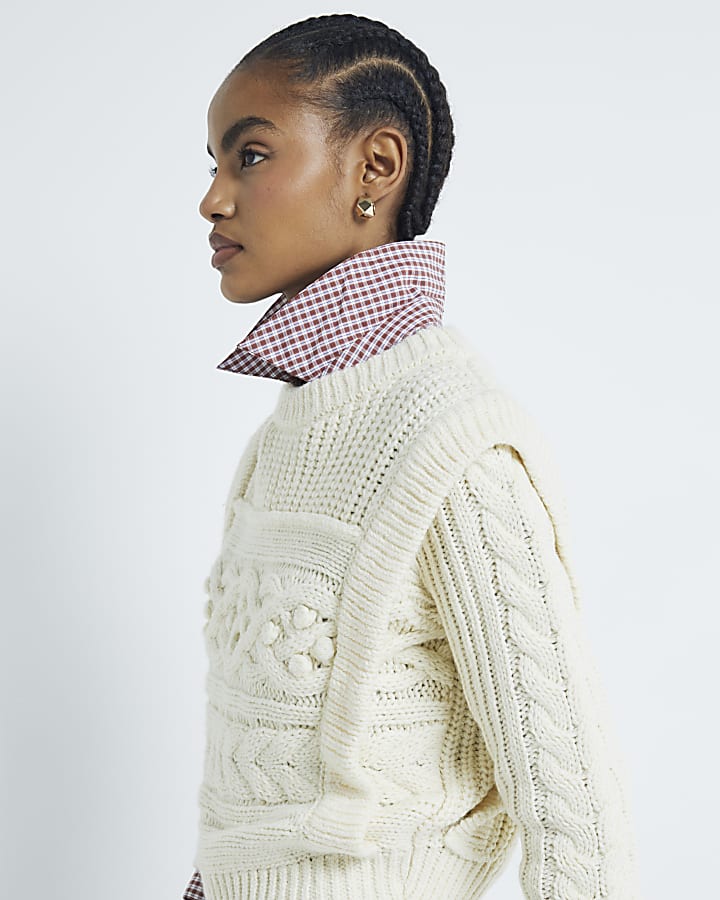 Cream Cable Knit Jumper