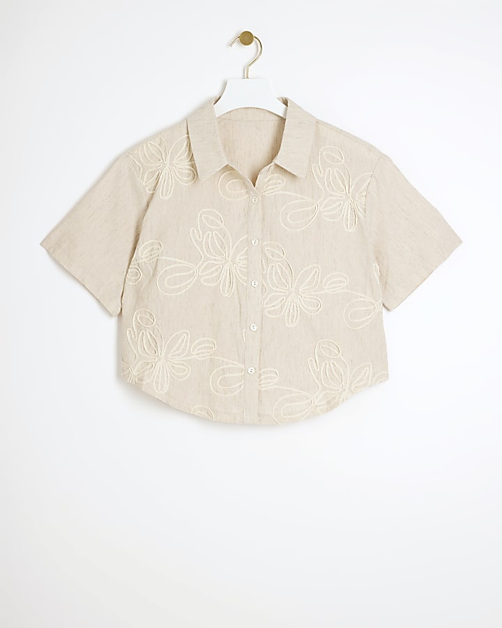 Stone embroidered shirt