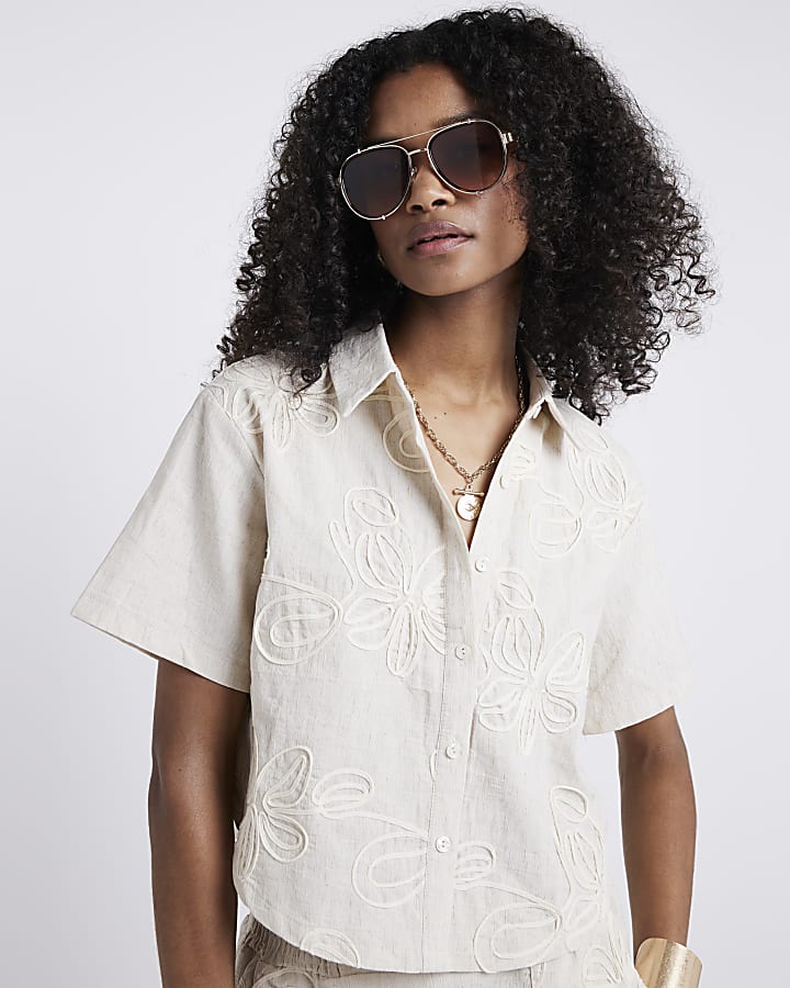 Stone embroidered shirt