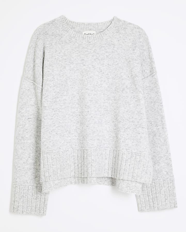 Grey Ribbed Jumper