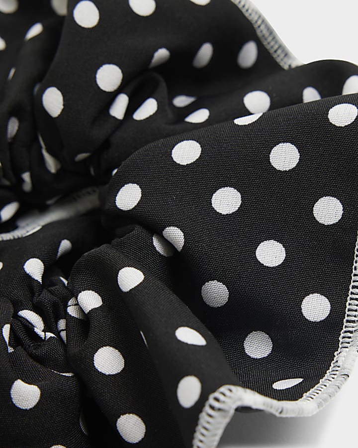 Black spot hair scrunchie