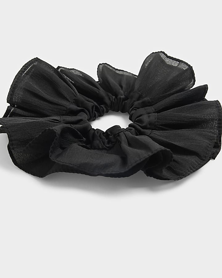 Black organza hair scrunchie