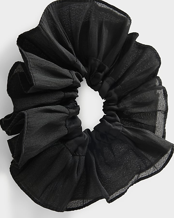 Black organza hair scrunchie