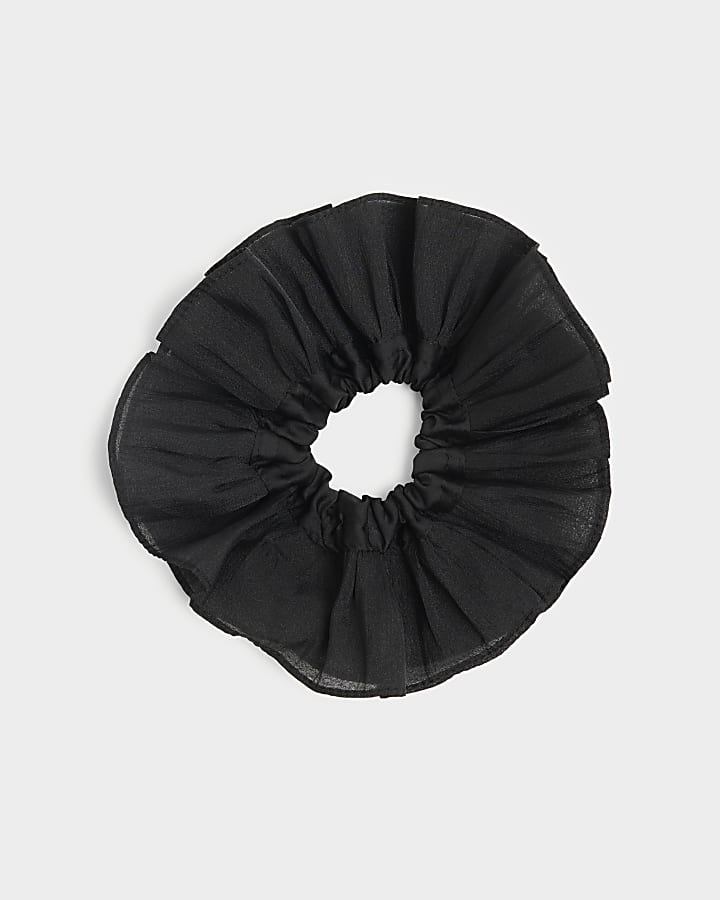 Black organza hair scrunchie