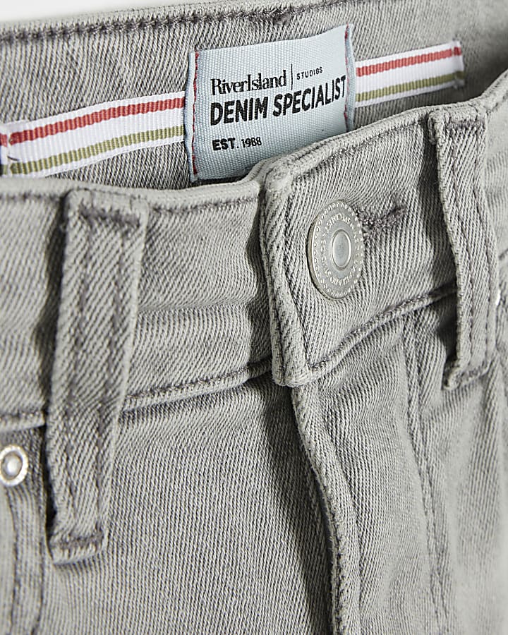 Grey high waisted flare jeans