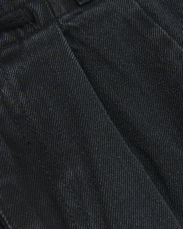 Black paperbag wide fit jeans
