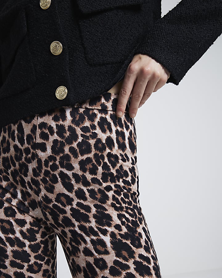 Brown high waisted leopard print leggings